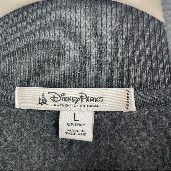 Disney Parks Minnie Logo Gray Polka Dot Sleeves Knit Varsity Jacket Size Large - Picture 10 of 12
